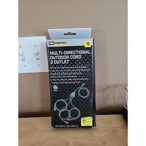 Pro Essentials Multi-Directional Outdoor/Indoor Cord 3 Outlet 20 feet Splitter